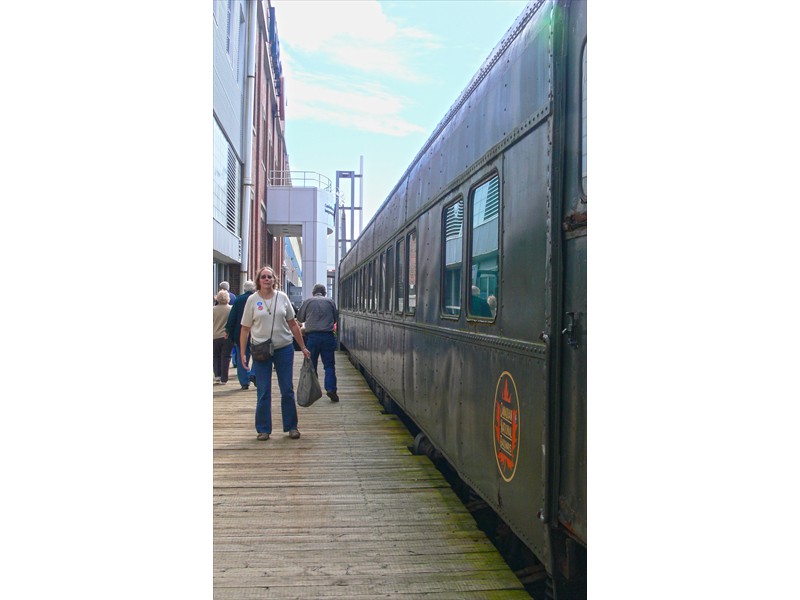June next to a Canadian National railway car like Bruno took to the Soo
